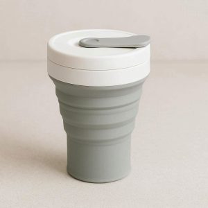 1 Ultra Slim Collapsible Silicone Cup With Leak Proof Lid For Office Commuting And Outdoor Travel Use
