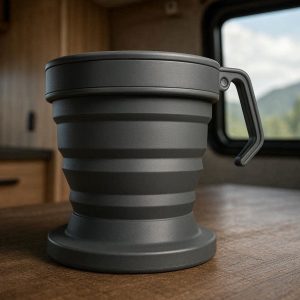10 Heavy Duty Folding Silicone Cup With Wide Base For Professional Van Life And RV Travel