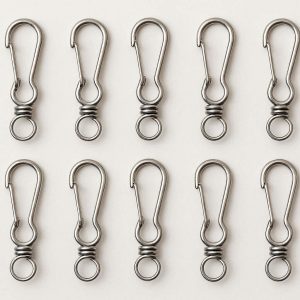 24 Mini Metal Spring Hook Carabiner For Mask Lanyards And Small Accessory Organization Set Of Ten