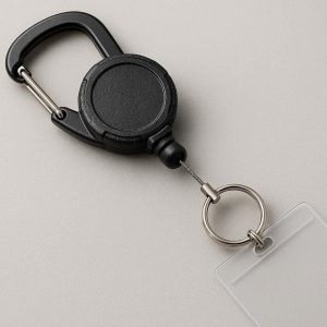 27 Retractable Reel Carabiner For ID Badges And Keys With Reinforced Steel Cord For Office Safety
