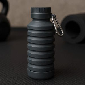3 Expandable Silicone Sport Water Bottle With Metal Carabiner For Gym Fitness And Outdoor Hiking