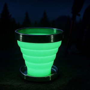 9 Reflective Collapsible Cup For Night Hiking And Camping Safety With Luminous Silicone Material